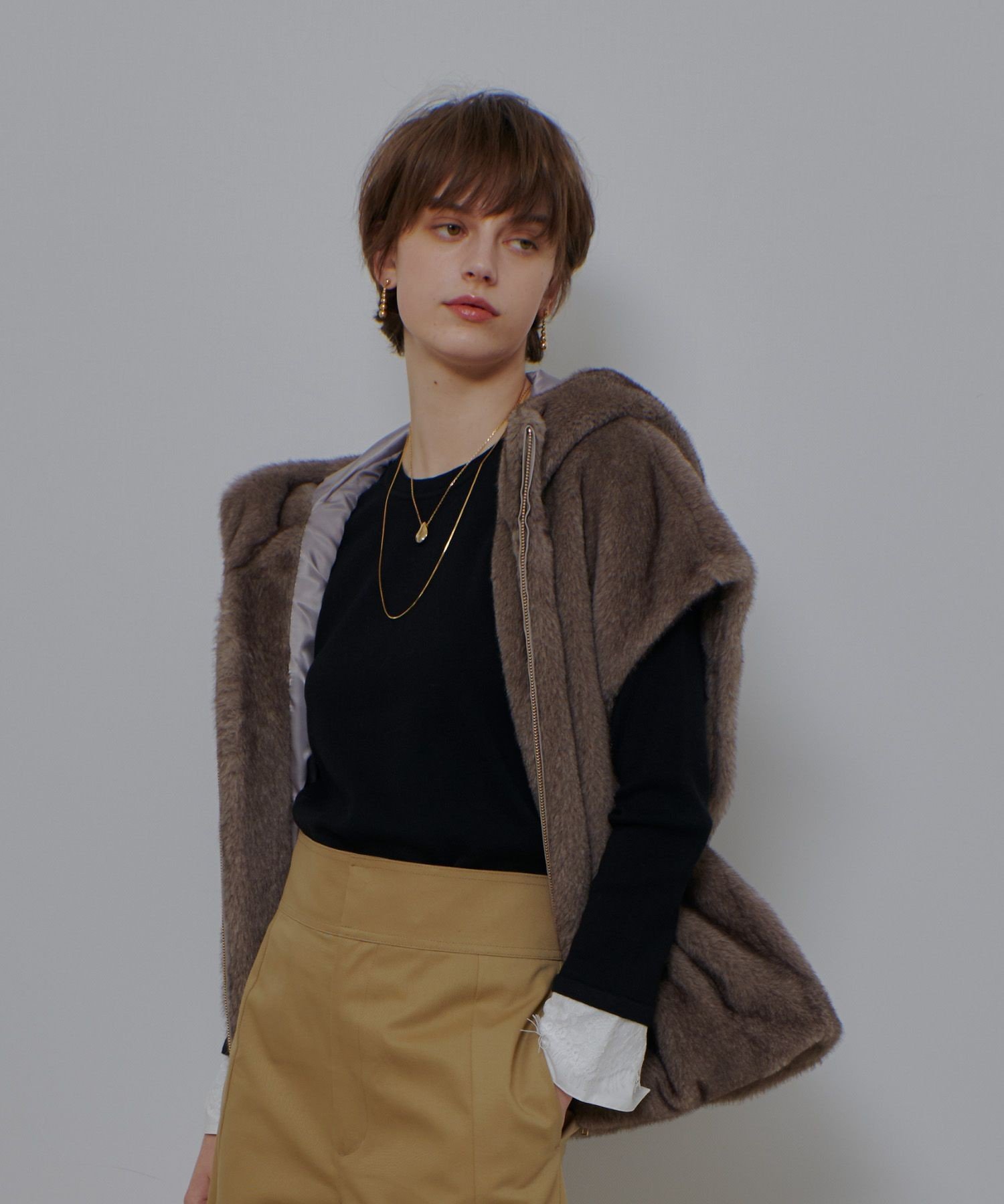 allureville｜フェイクミンクファーフーディーブルゾン | Rakuten