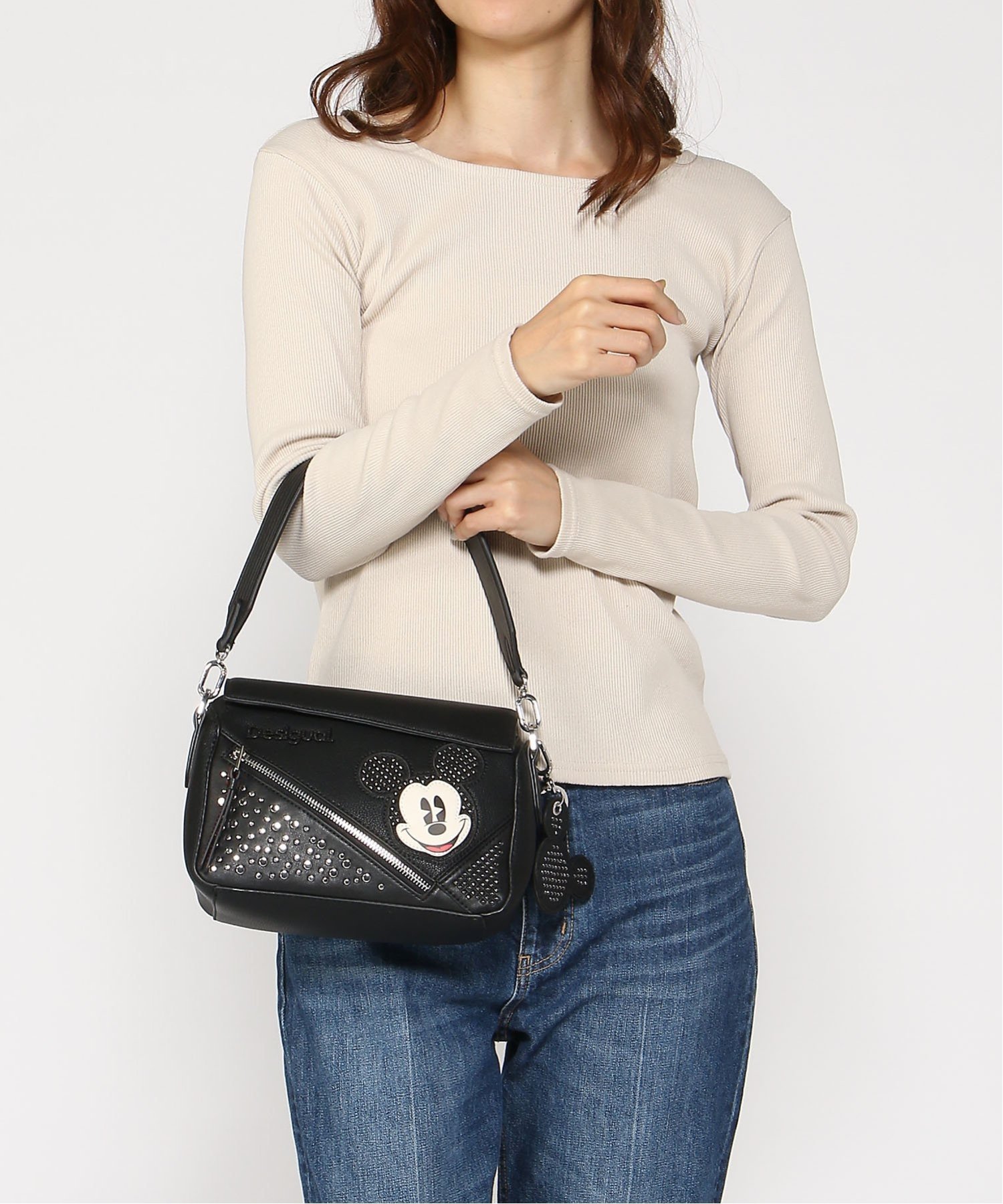Desigual｜ミッキーマウス スタッズショルダーバッグ | Rakuten