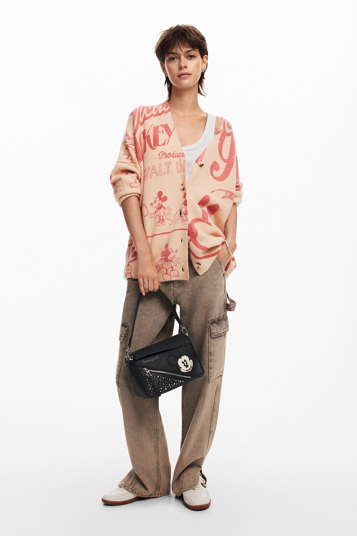 Desigual｜ミッキーマウス スタッズショルダーバッグ | Rakuten