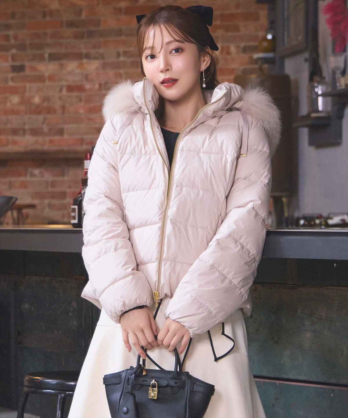 SWINGLE｜FOXファー付エレガンスショートダウンコート | Rakuten