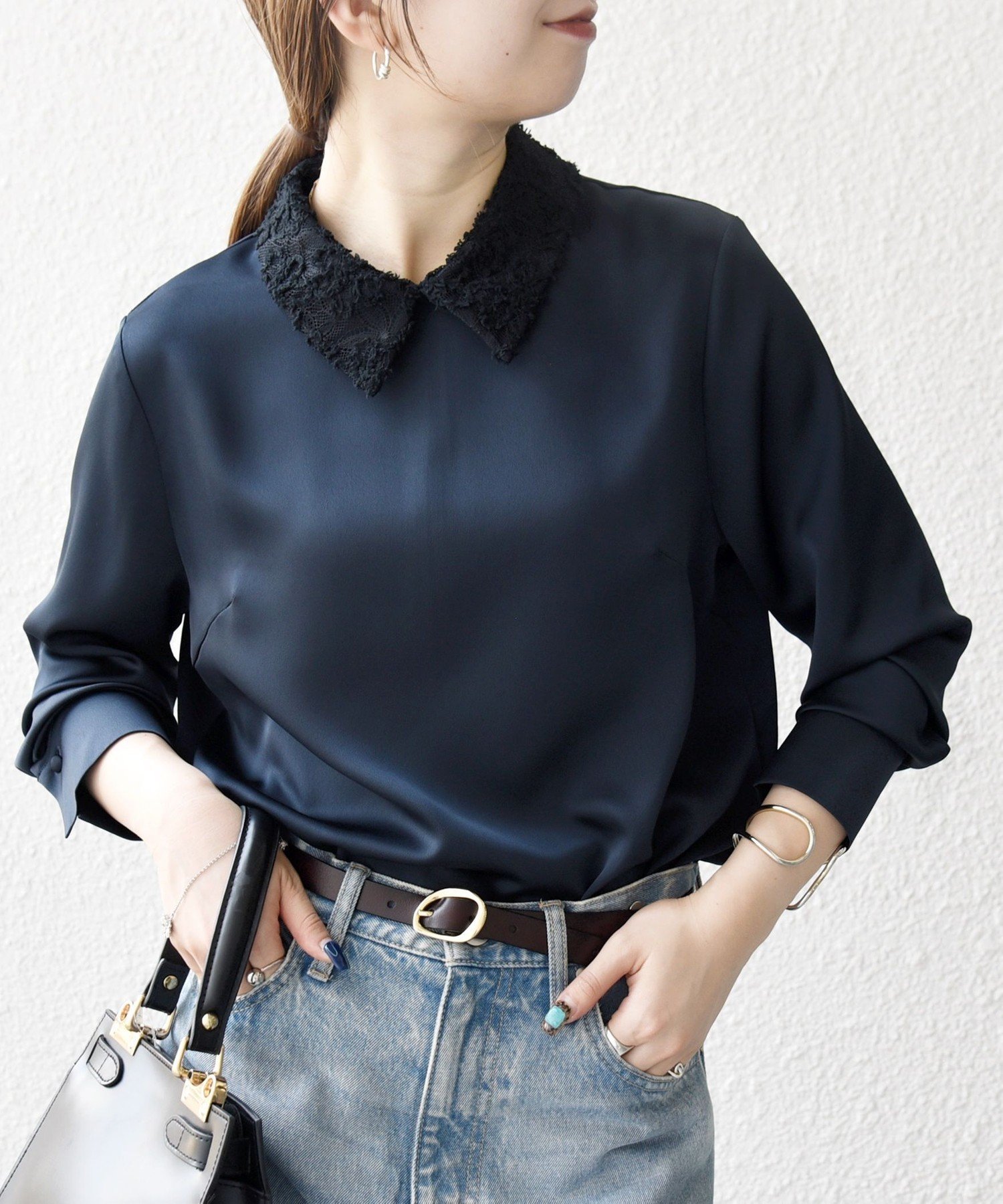 SHIPS any サテン レースカラー ブラウス SHIPS any:〈洗濯機可能〉サテン レースカラー ブラウス｜ SHIPS 公式