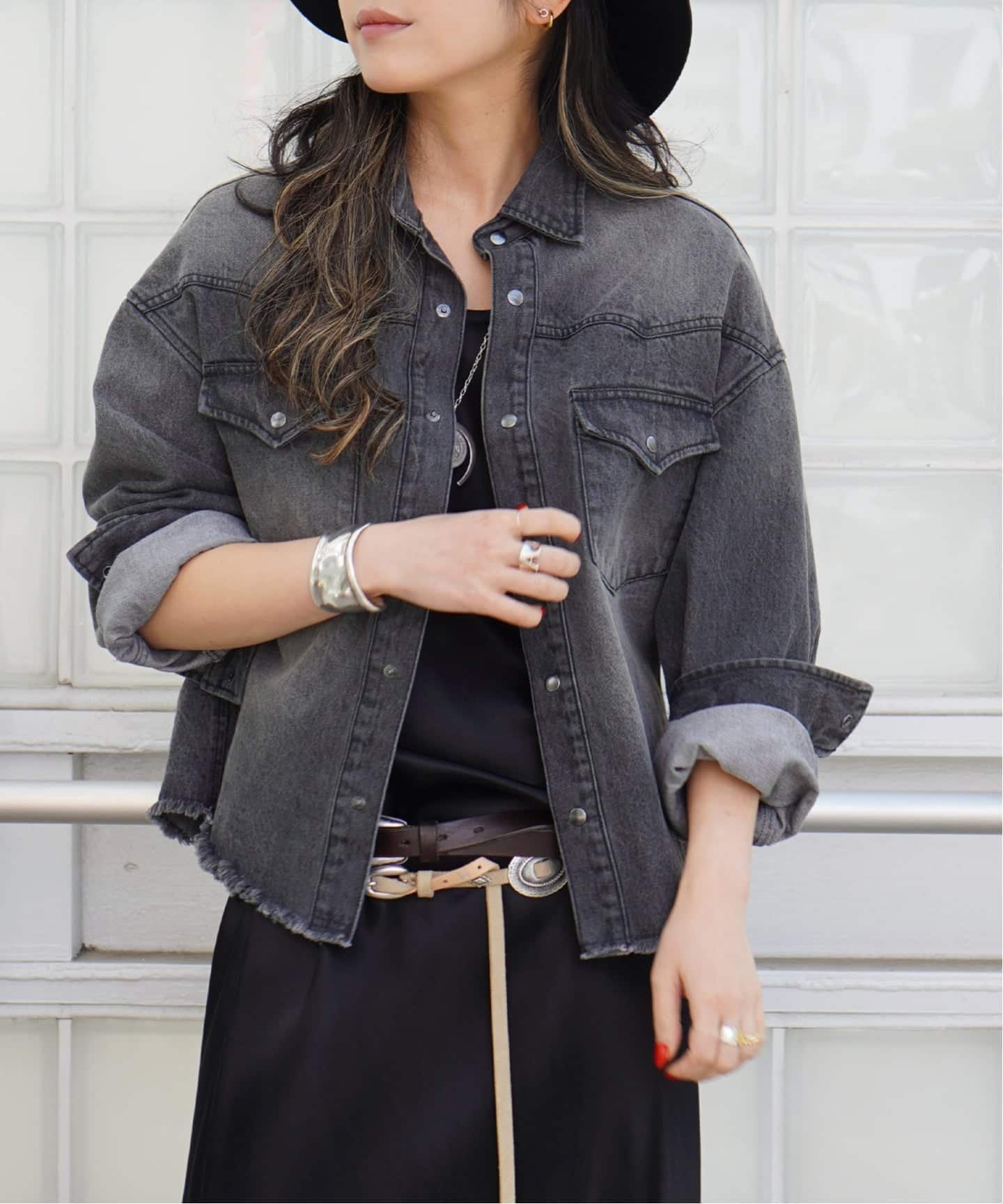 AP STUDIO｜《予約》デニムクロップドシャツ | Rakuten Fashion(楽天