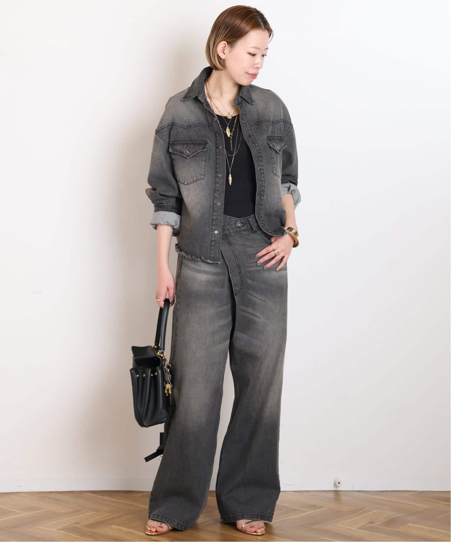 AP STUDIO｜《予約》デニムクロップドシャツ | Rakuten Fashion(楽天