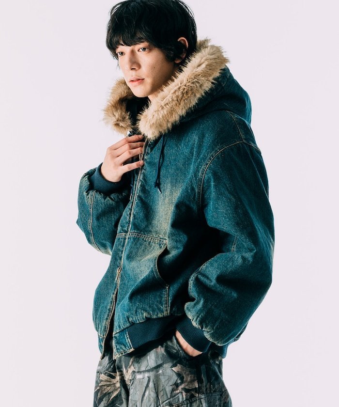 FREAK'S STORE｜フェイクファー ジップアップ 中綿 フードブルゾン