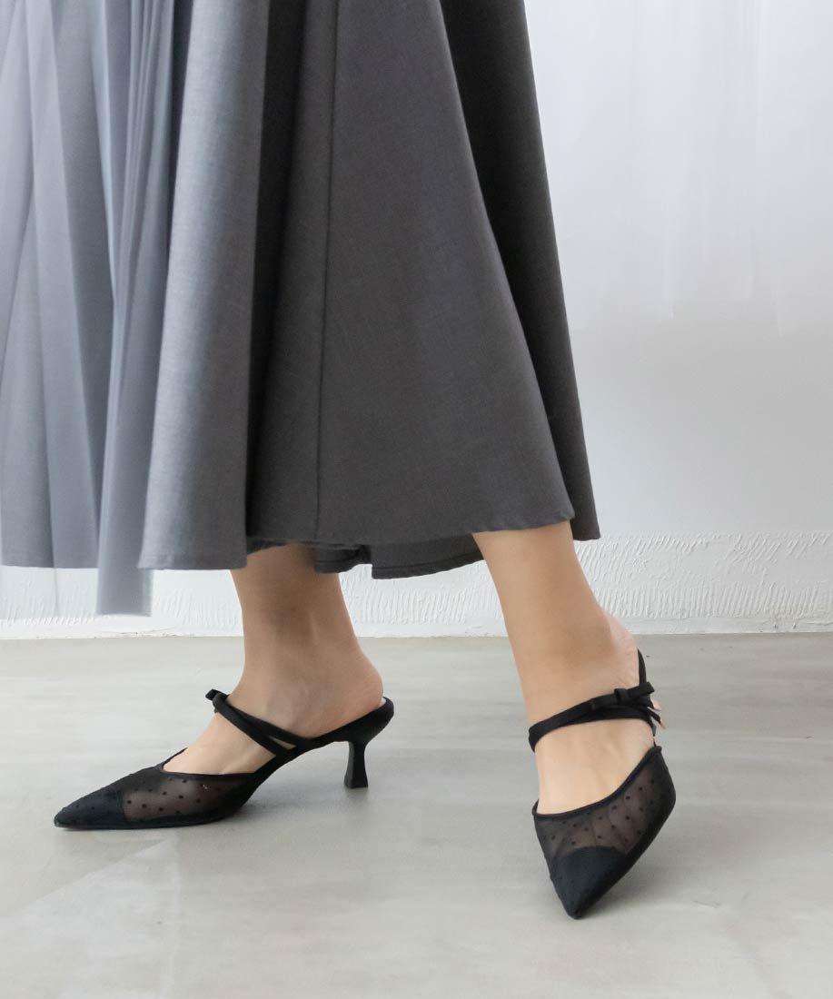 RANDA｜シアーリボンミュールパンプス | Rakuten Fashion(楽天