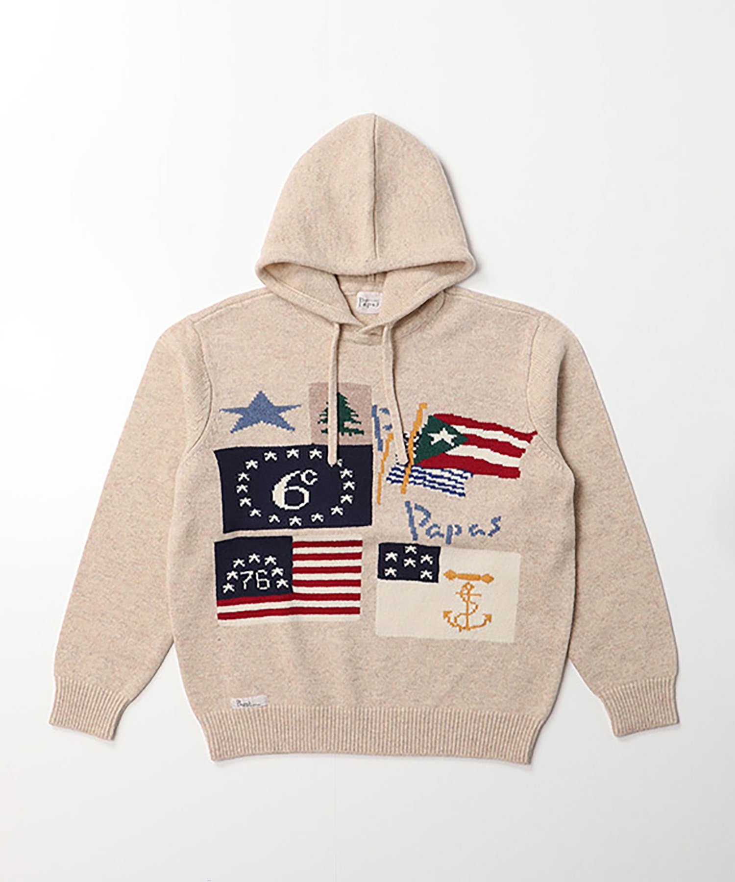 Papas｜多色インターシャ7Gニットパーカー【国旗・旗】 | Rakuten