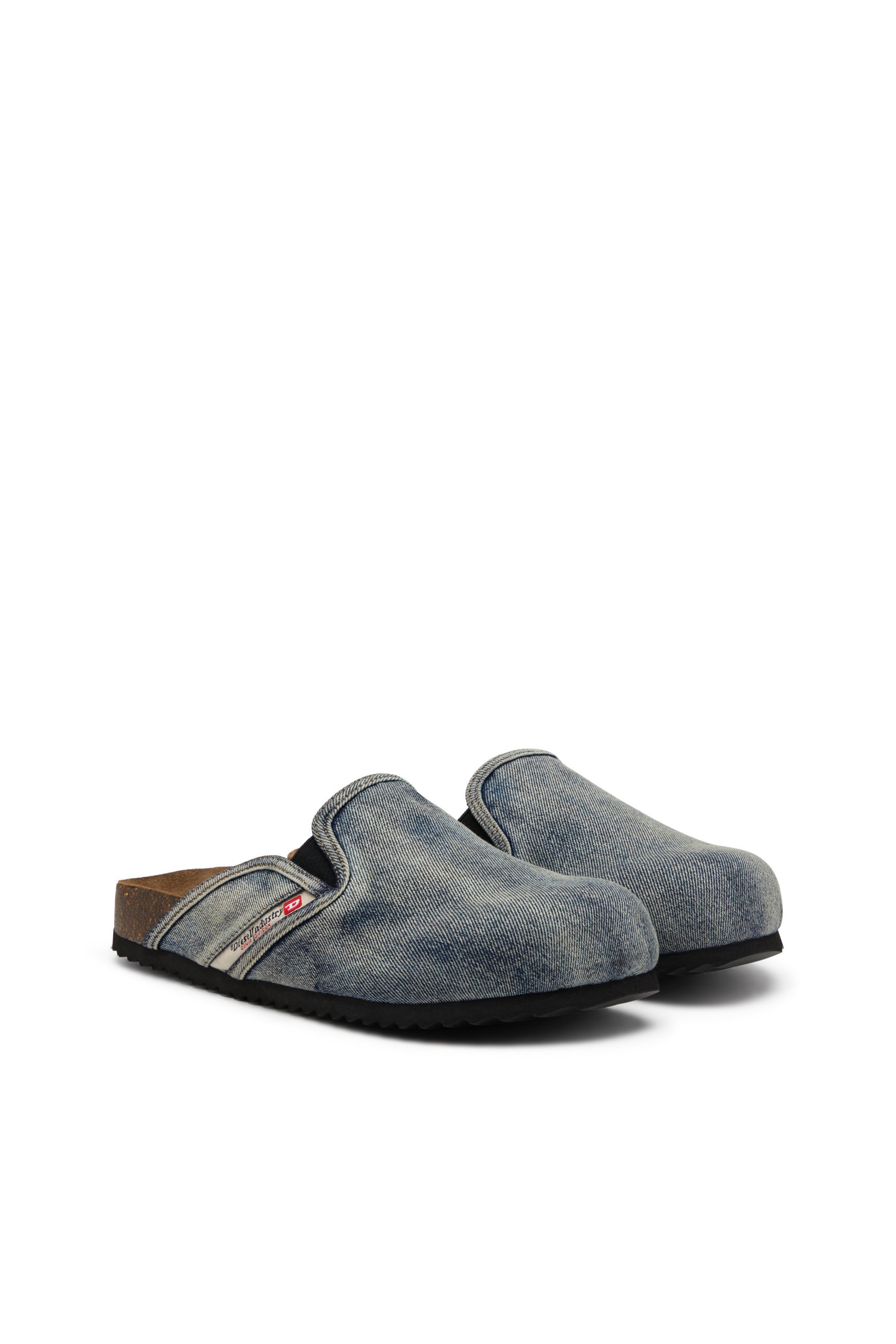 DIESEL｜メンズ デニムスリッポンミュール D-WOODSTOCK SLIP-ON