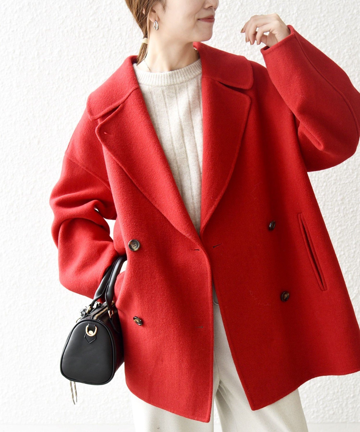 SHIPS｜SHIPS any: リバー ダブル テーラード ミドル コクーン コート