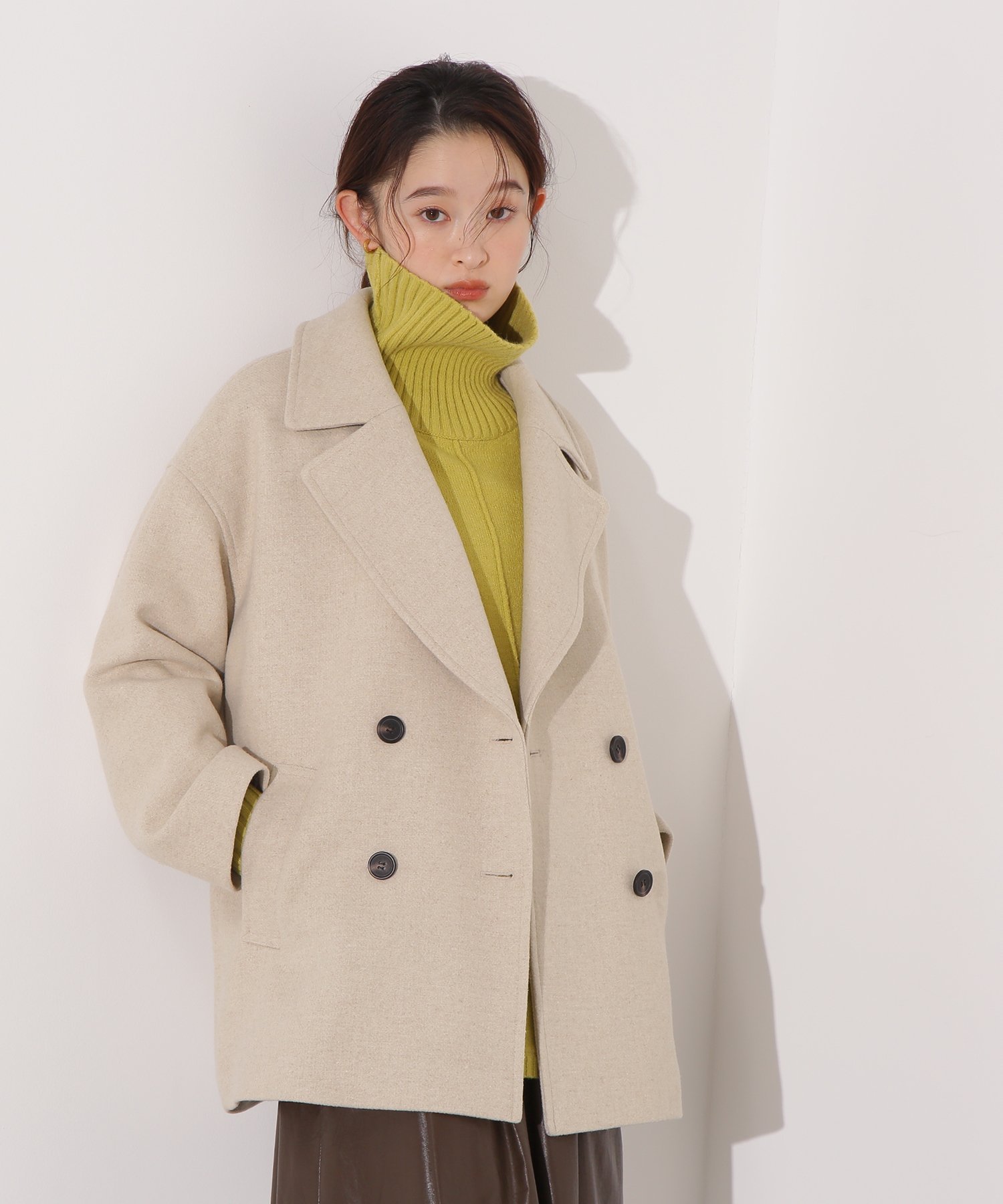 N. Natural Beauty Basic*｜ミドルPコート《ブラウン×ゴールドボタン