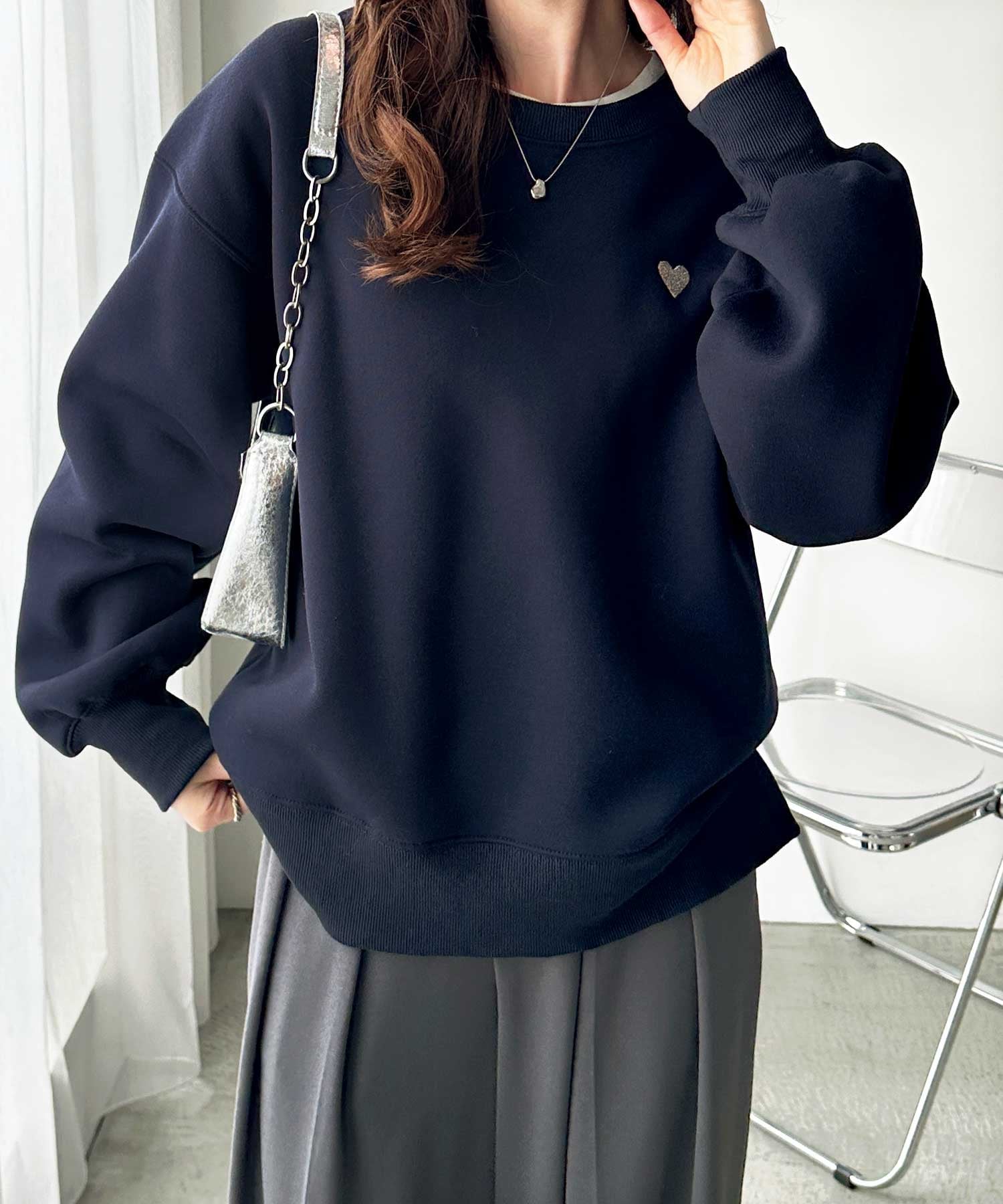 GeeRA｜ハート刺しゅう裏起毛スウェット | Rakuten Fashion(楽天