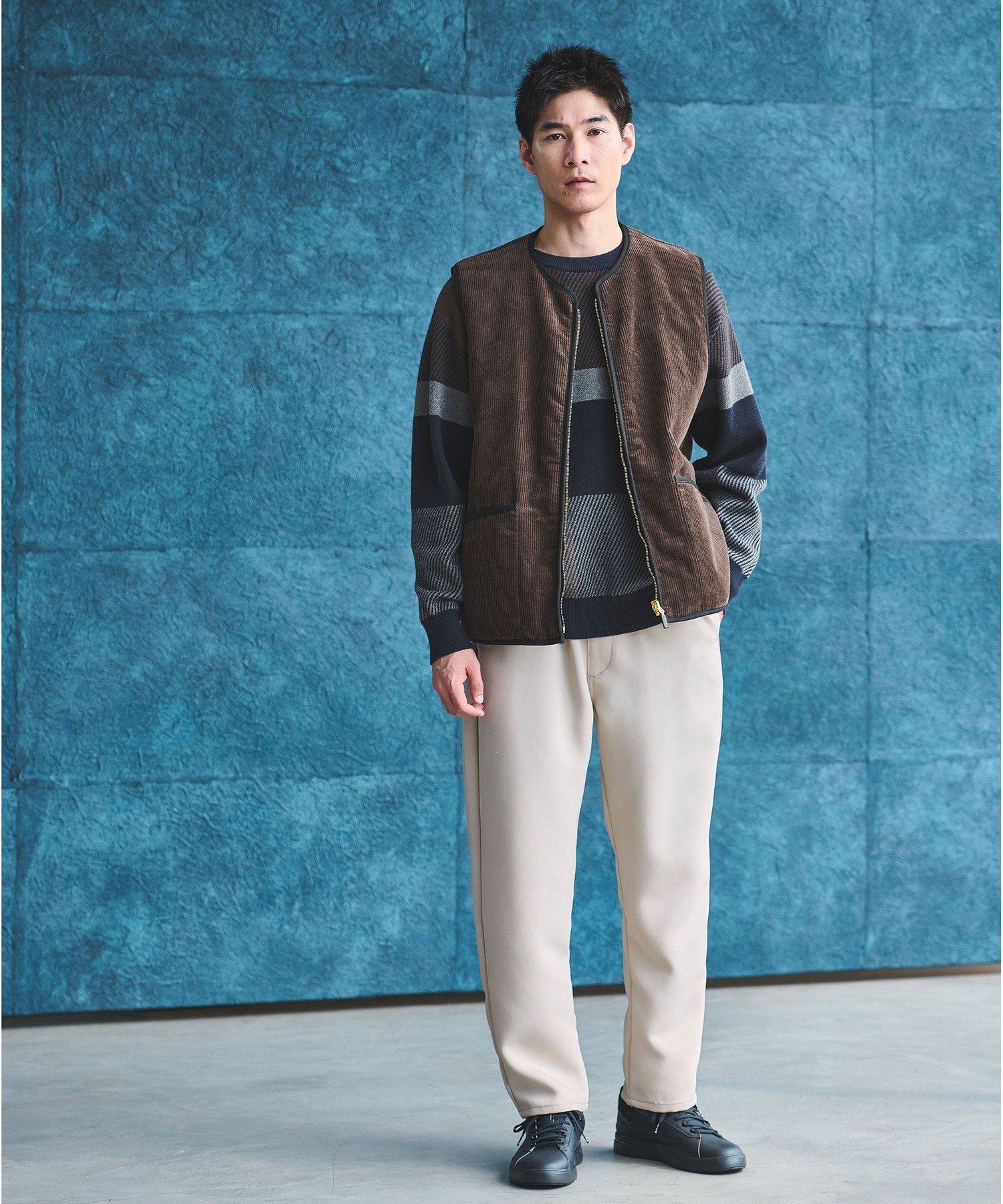 リバーシブルフェイクファーコーデュロイ ベスト 40 ブラウン UNITED ARROWS green label relaxing｜【別注】<Barbour>リバーシブル