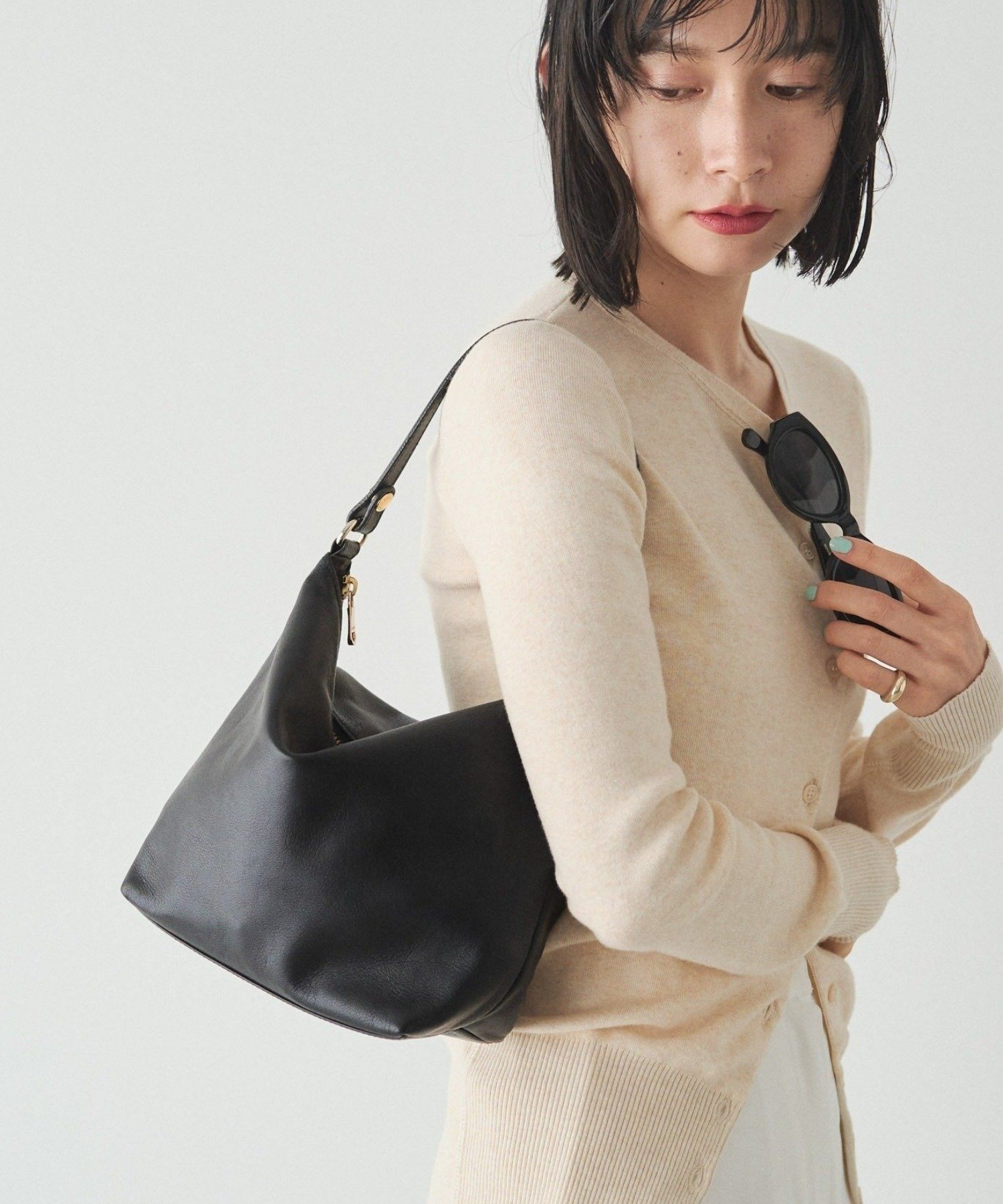 russet｜《3/4~価格改定》ソフトレザーシンプルショルダーバッグ