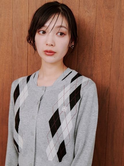 SNIDEL｜アーガイルカーディガン | Rakuten Fashion(楽天ファッション