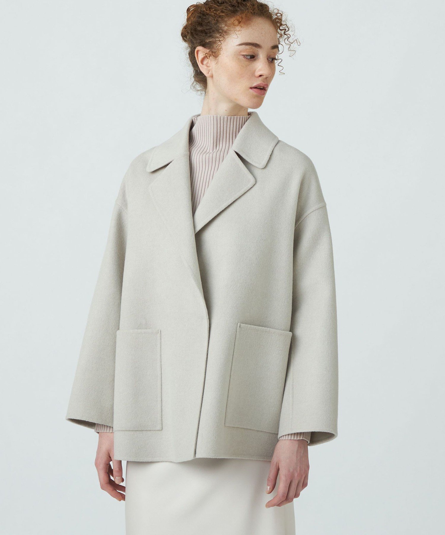 TOMORROWLAND｜プレミアムウールリバー オープンカラーショートコート