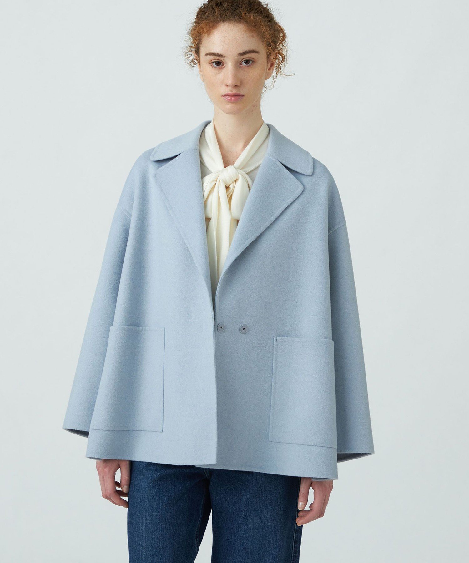 TOMORROWLAND｜プレミアムウールリバー オープンカラーショートコート