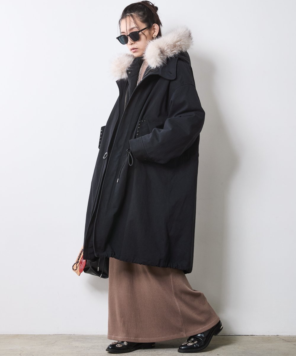 フォックスファー【TO BE CHIC】ライナー付きモッズコート　40 ファーコート モッズコート フォックスファー レッキスファー ステン