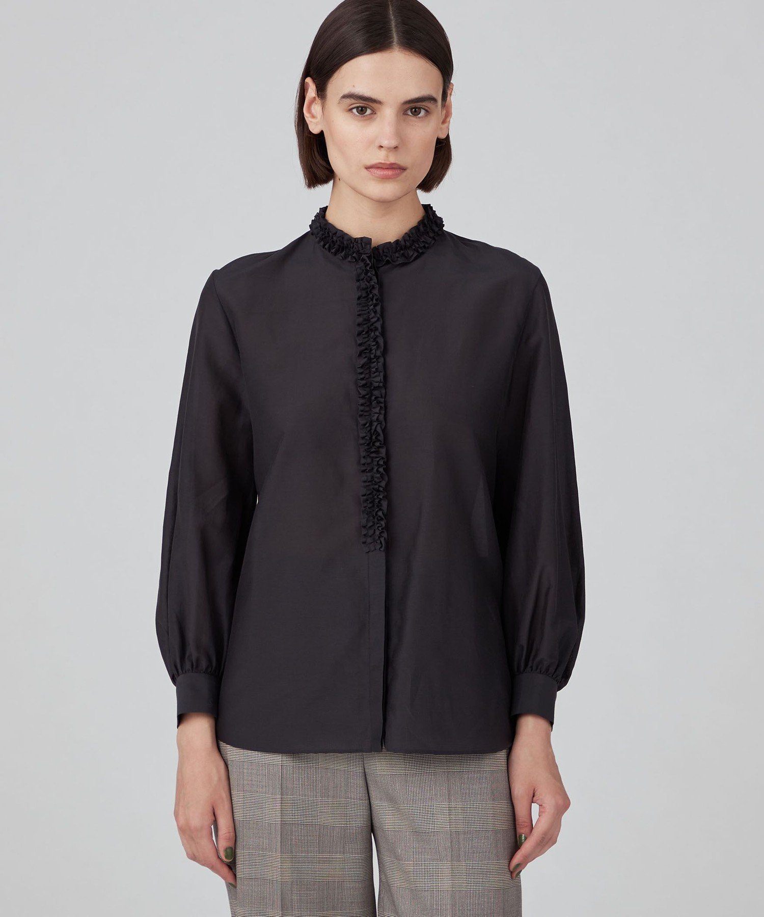 TOMORROWLAND｜コットンシルクオーガンジー フリルブラウス | Rakuten