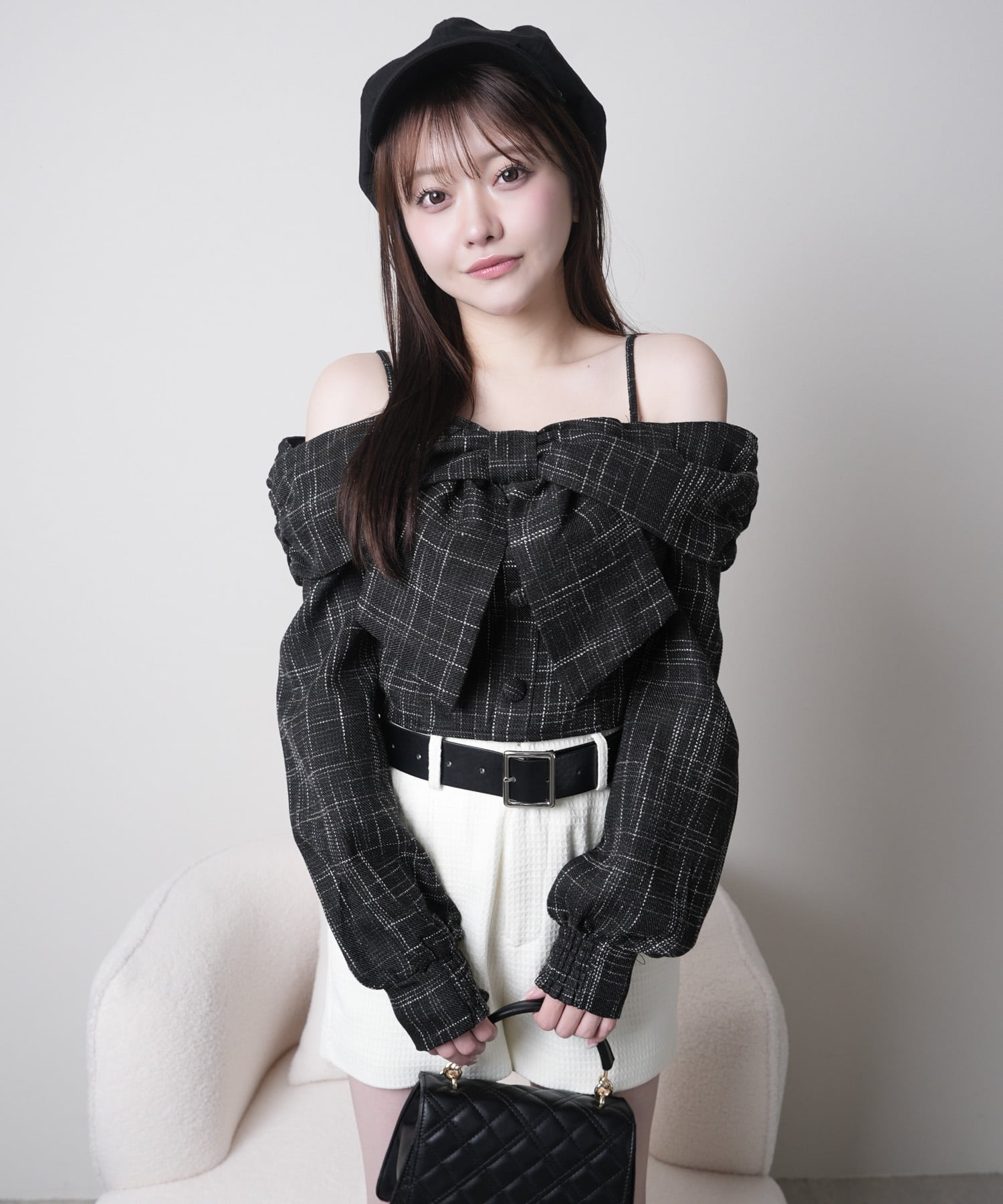 LIP SERVICE｜LIP SERVICE/(W)リボンオフショルロングスリーブトップス