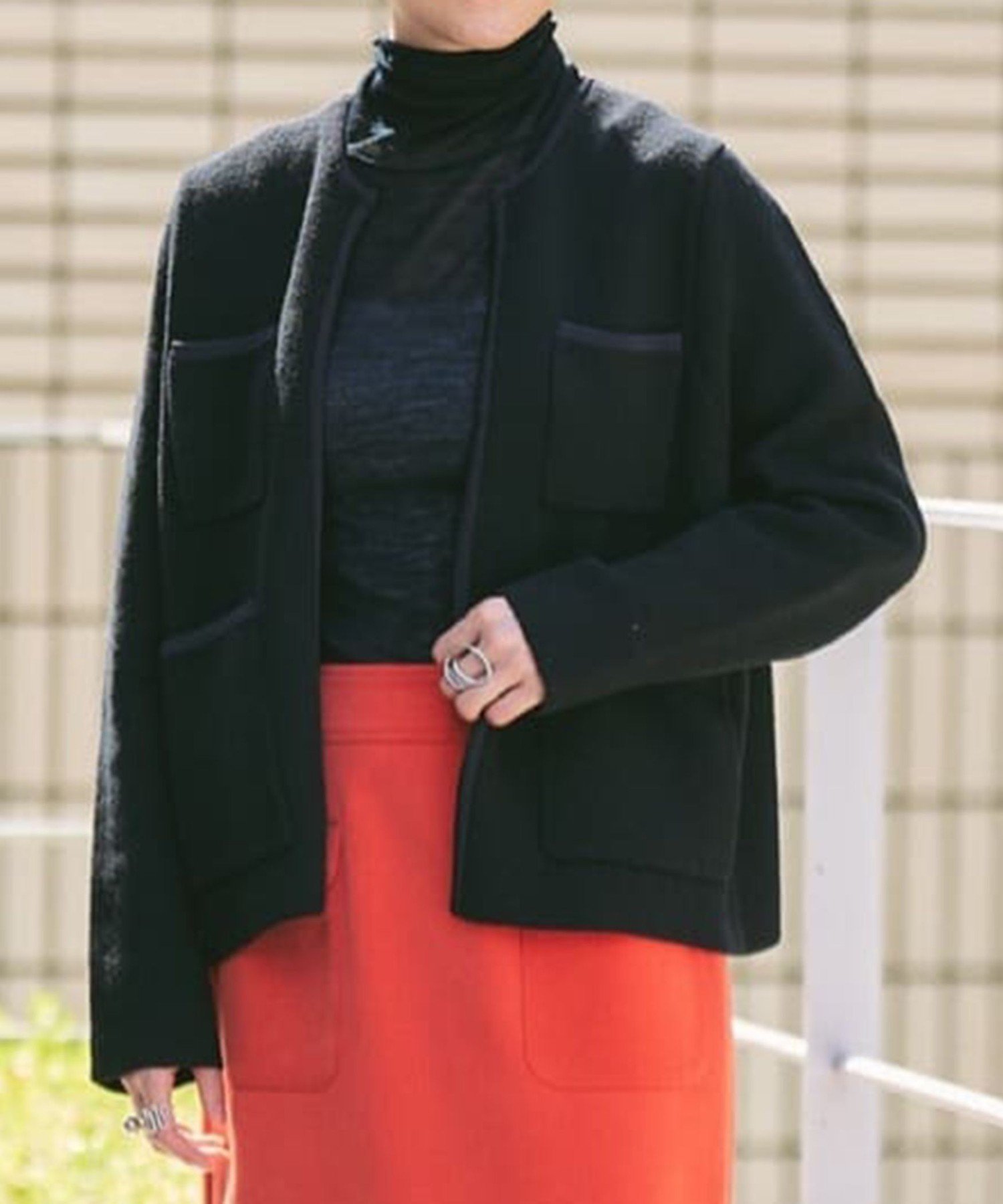 TOMORROWLAND｜ウールナイロンブークレー フロントオープン