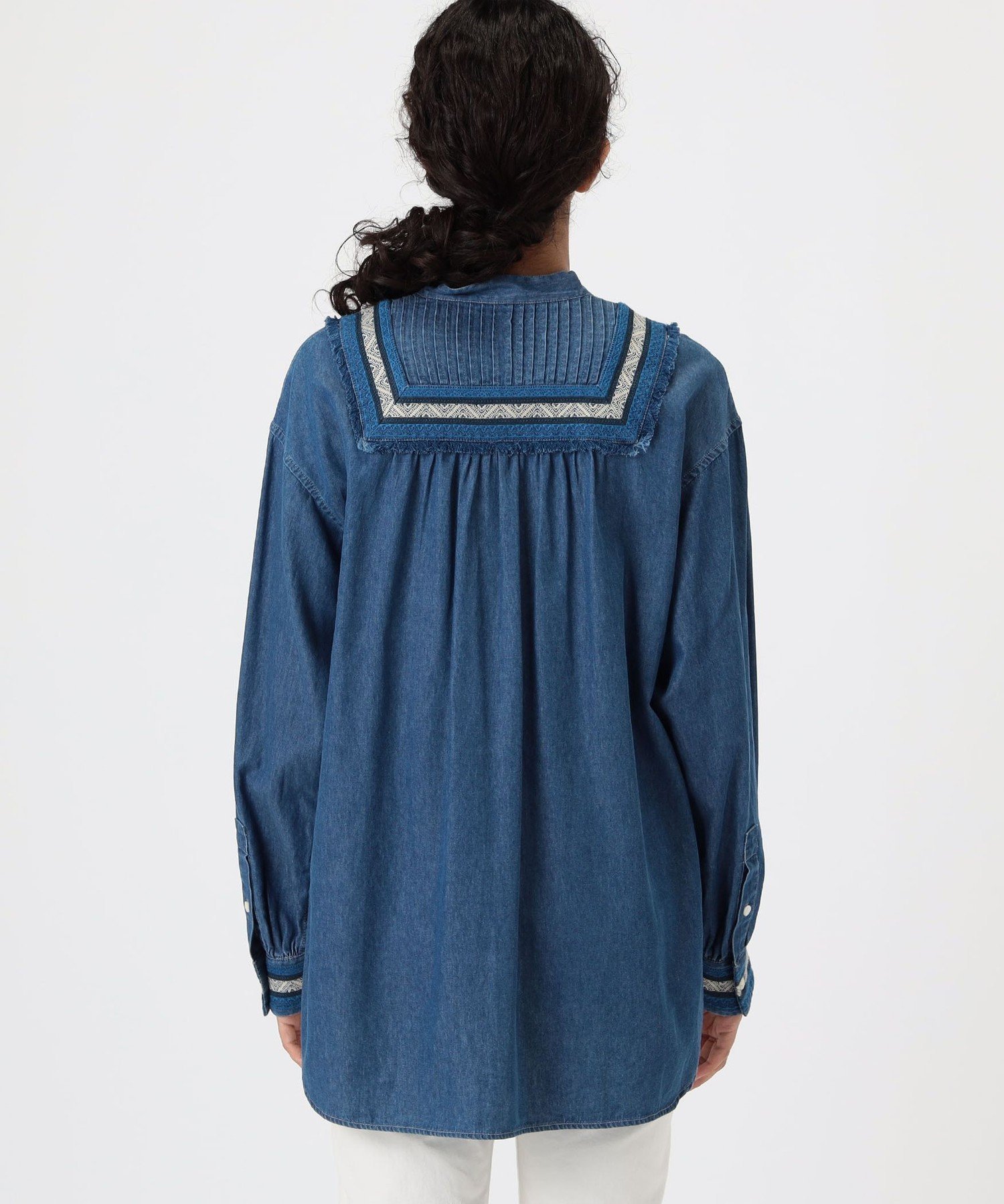 TOMORROWLAND｜ラインエンブロイダリー ピンタックシャツ | Rakuten