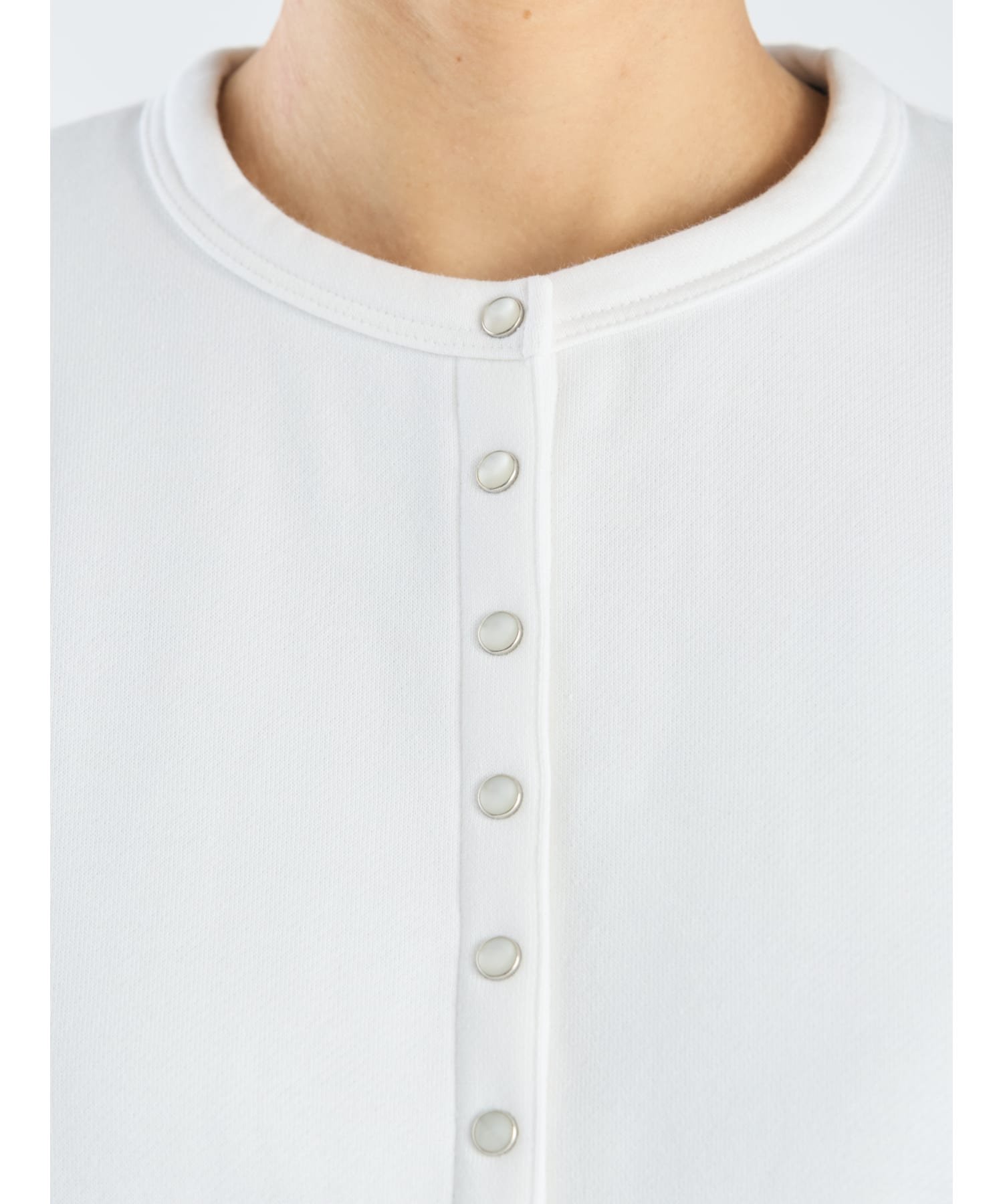 agnes b.｜コットン メルトン 長袖 カーディガンプレッション 