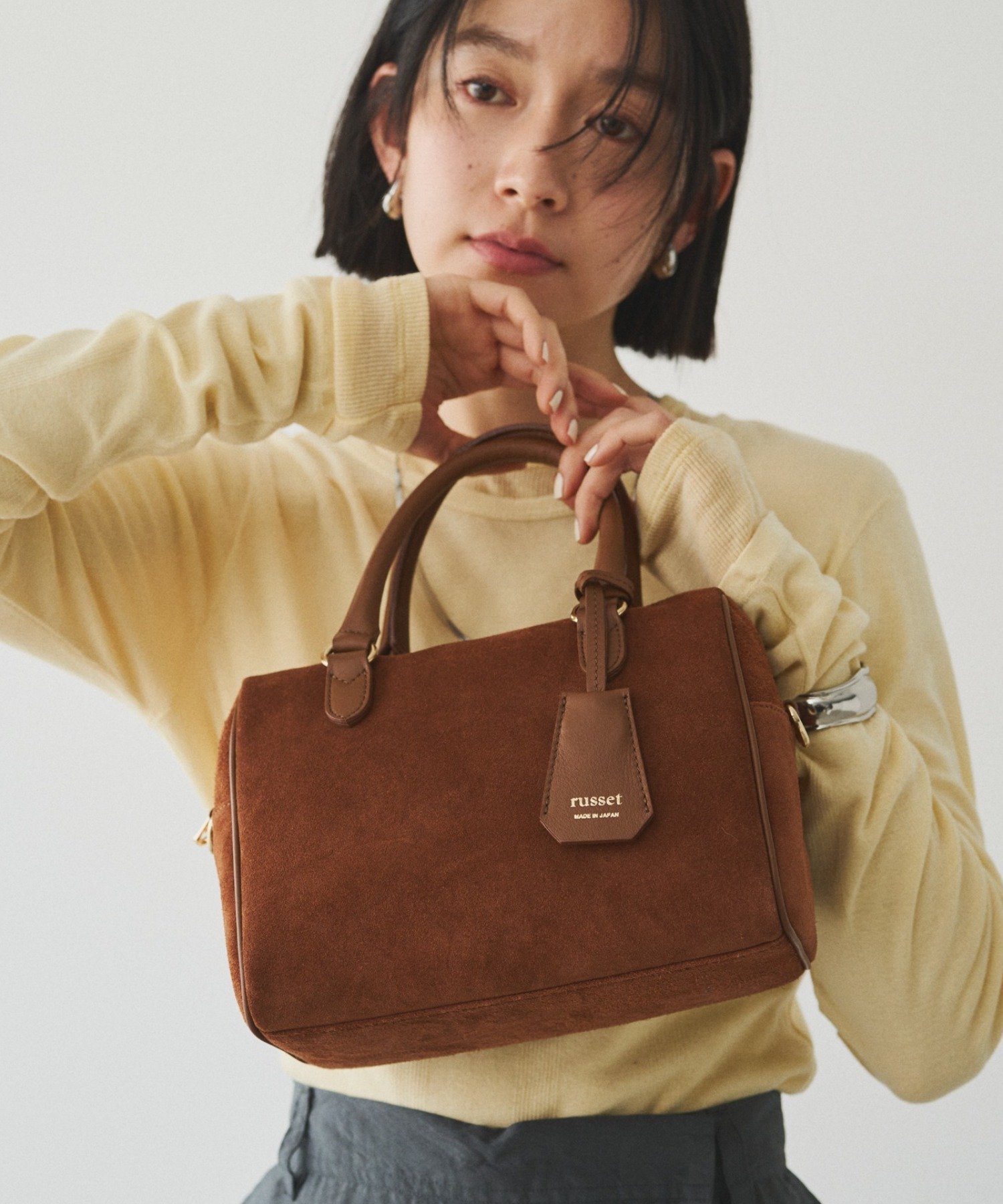russet｜スエード2WAYミニボストンバッグ | Rakuten Fashion(楽天