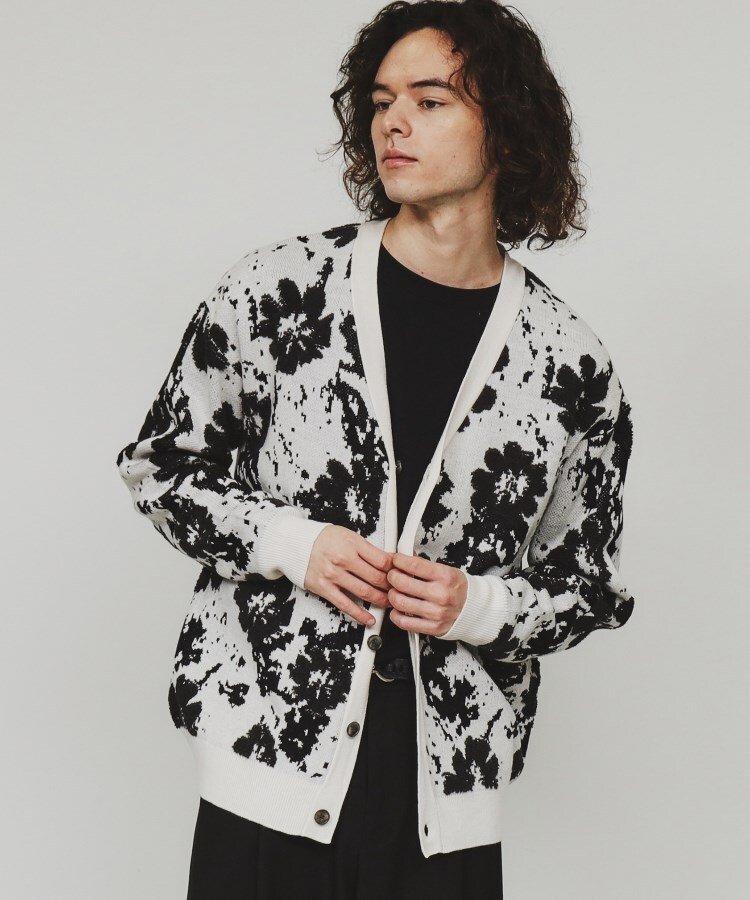 tk.TAKEO KIKUCHI｜フラワージャカードカーディガン | Rakuten Fashion