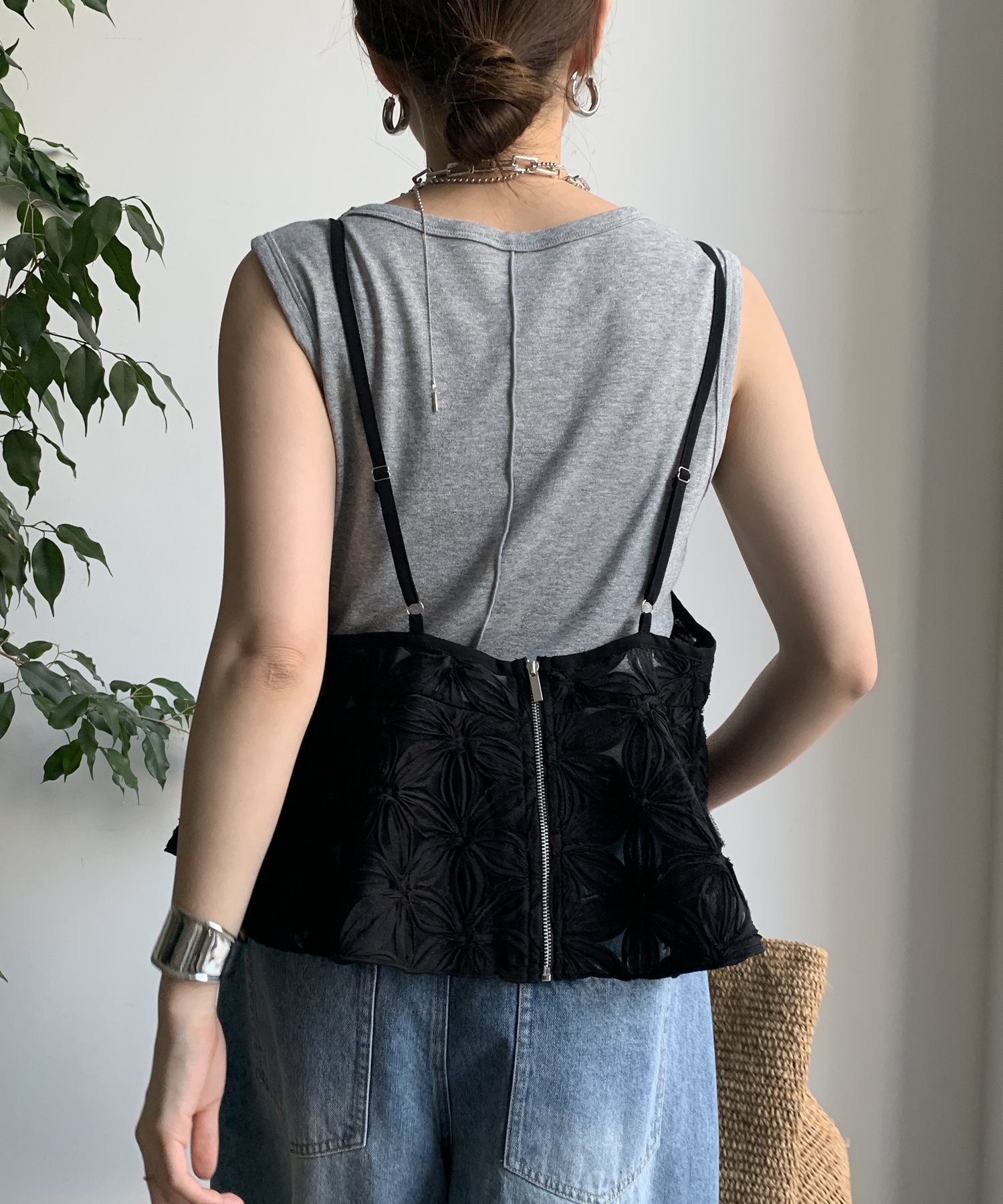 DOUDOU｜【WEB限定】チュールフラワーキャミ | Rakuten Fashion(楽天