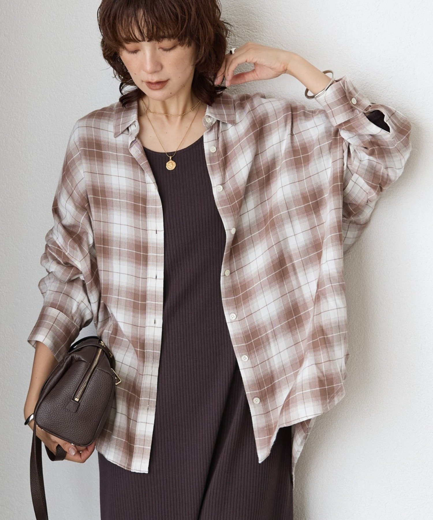 RIVE DROITE｜ウォッシュドチェックワイドシャツ | Rakuten Fashion