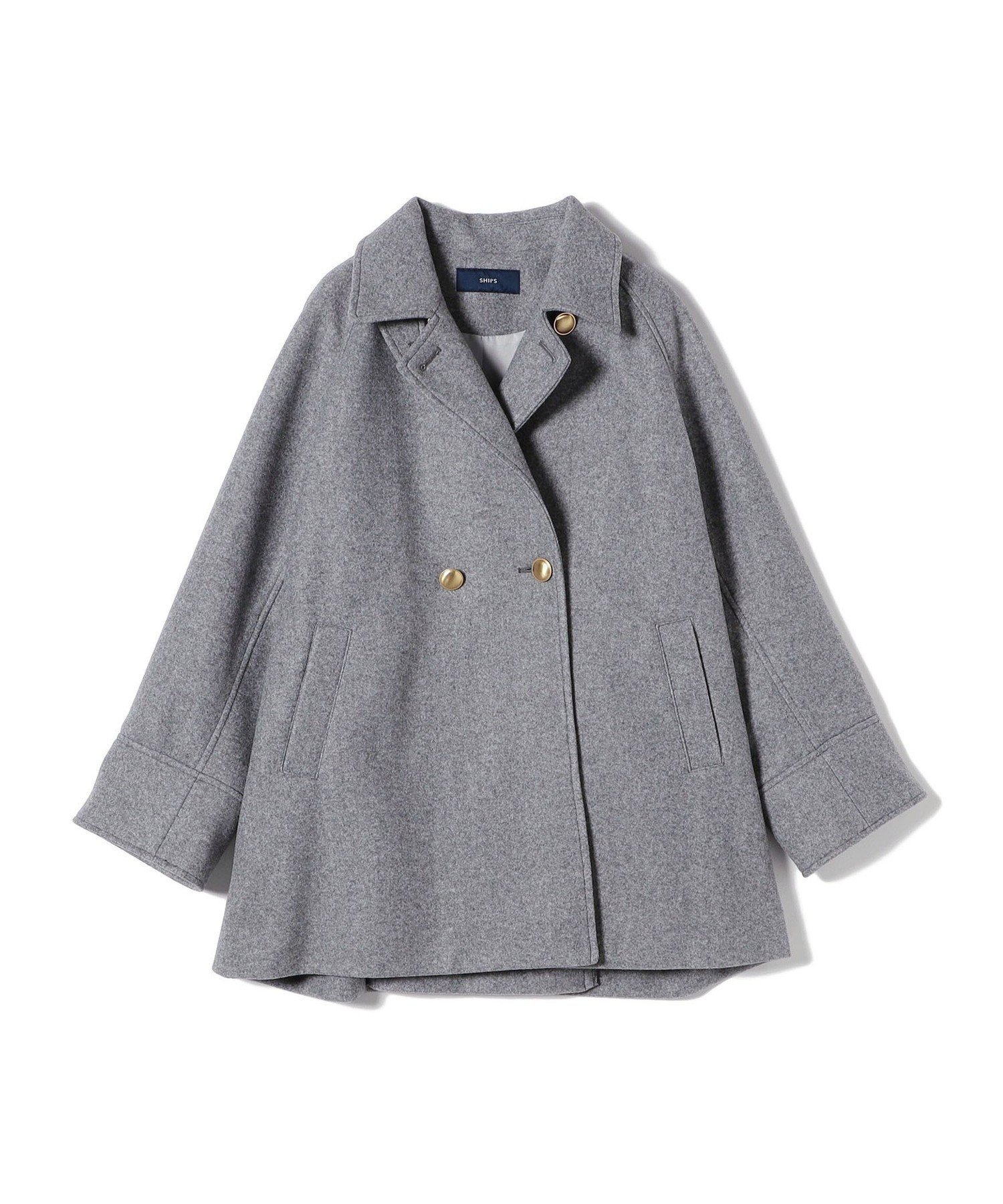 シップス　ウール ライク ジャージー メルトン　2WAY Pコート SHIPS｜【WEB限定】<手洗い可能>ウール ライク ジャージー メルトン