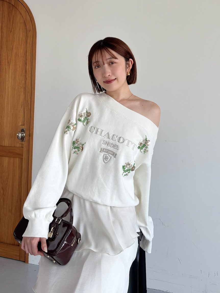 SNIDEL｜【Chacott】刺繍スウェットプルオーバー | Rakuten Fashion