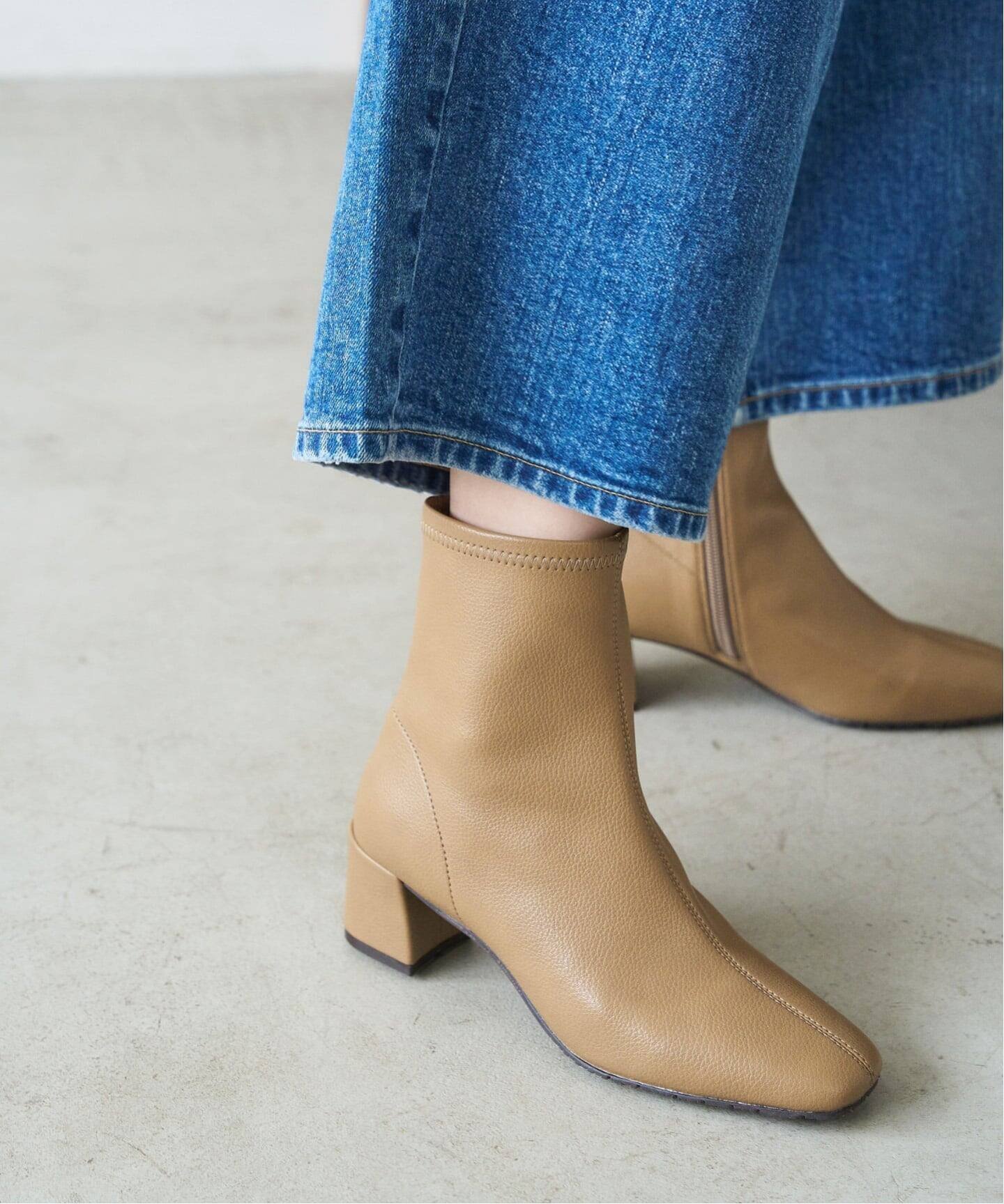 LE TALON｜《追加》5cmスクエアフィットショートブーツ | Rakuten