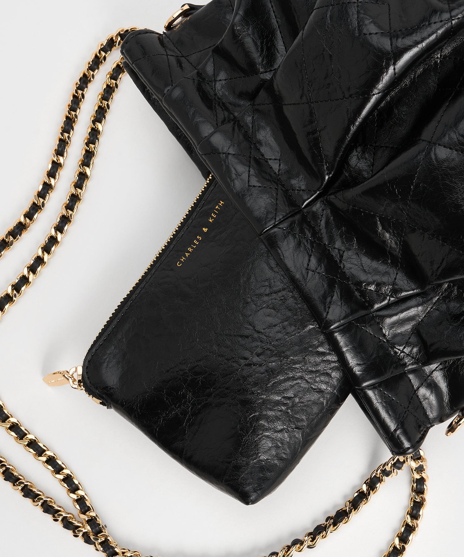 CHARLES & KEITH｜Duo ドゥオ ブレードチェーンハンドルホーボーバッグ