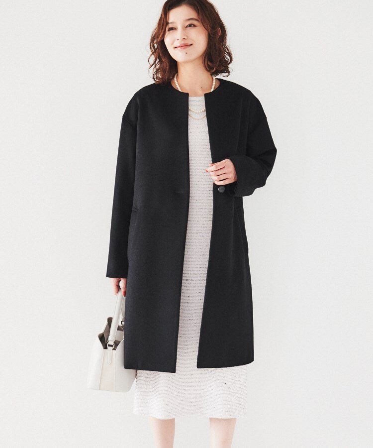 UNTITLED｜【ゆったり/軽やか】カシミヤ混ノーカラーコート | Rakuten