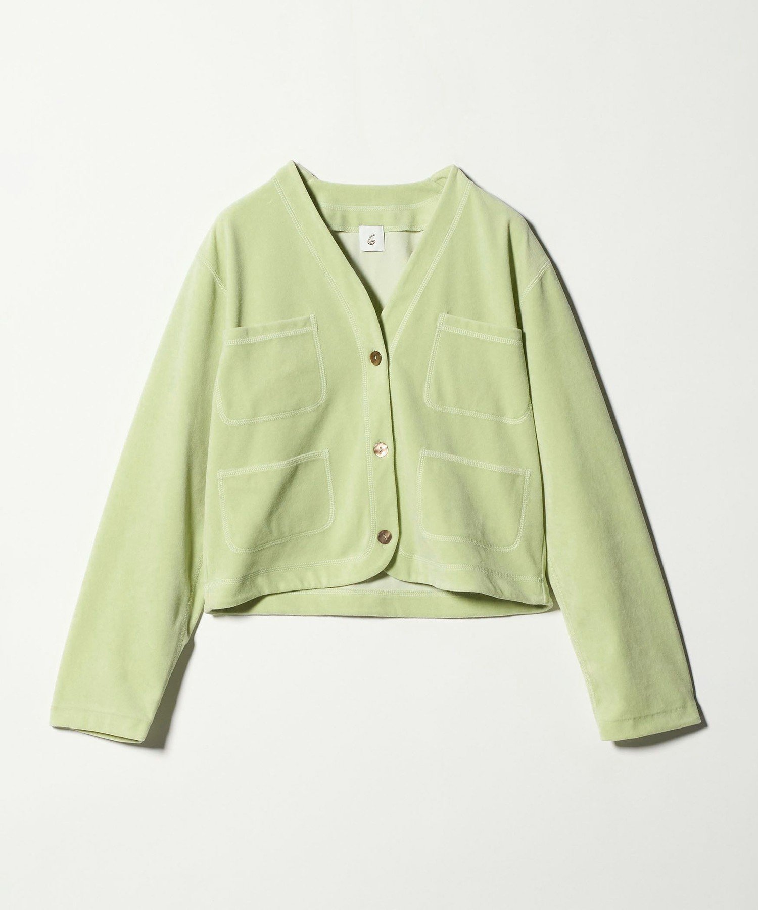 今期2026春夏<6（ROKU）＞ベロア カラーカーディガン BEAUTY&YOUTH UNITED ARROWS｜<6(ROKU)>ベロア カラー カーディガン