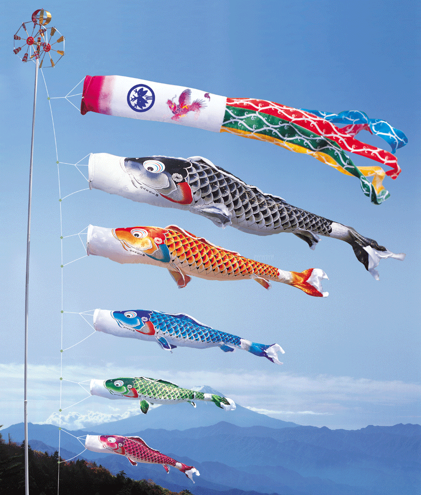 楽天市場】送料無料 徳永鯉のぼり作 飛龍吹流し （吉兆鯉の吹き流し