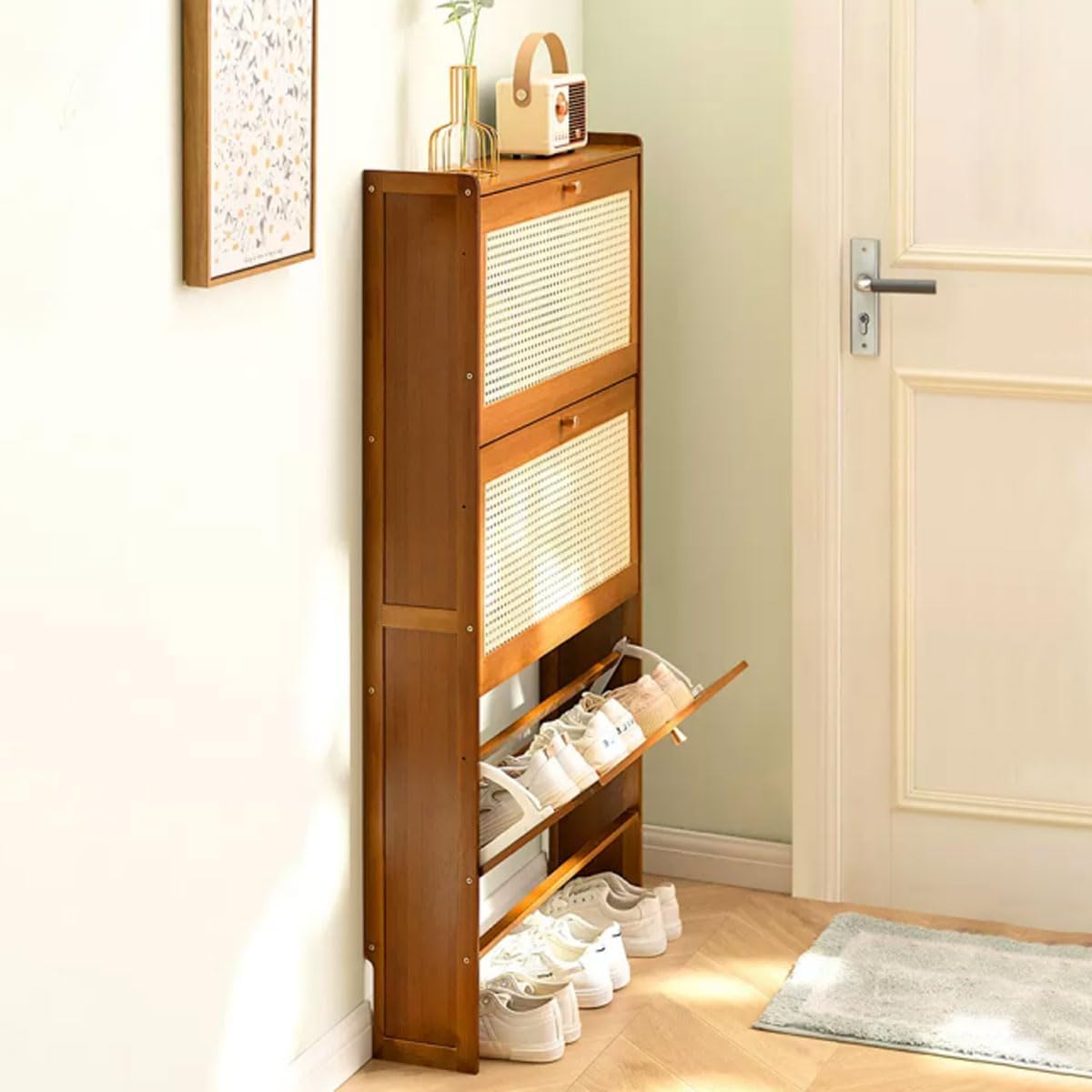 楽天市場】DOMIYA シューズボックス 薄型 下駄箱 シューズラック