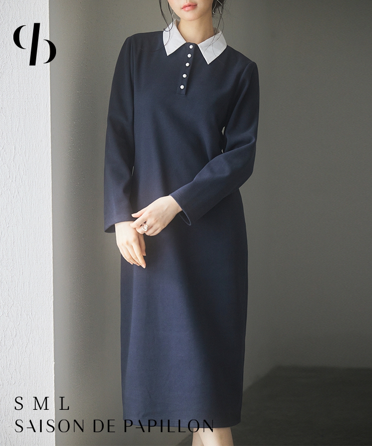 楽天市場】ワンピース レディース ミモレ丈 ひざ下丈 2wayネック 襟