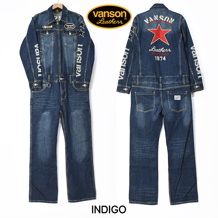 楽天市場】VANSON バンソン デニム オールインワン ALL IN ONE