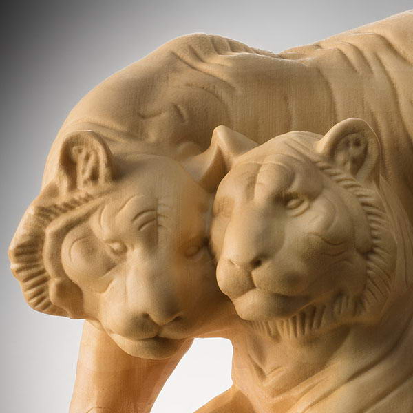 楽天市場】置物 オブジェ 木彫り 虎像 夫婦虎 葉偉混作 黄楊彫り 敷台