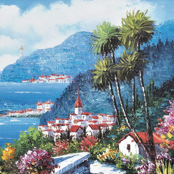 楽天市場】絵画 風景画 油絵 肉筆油彩画 地中海への道 王群作 風水