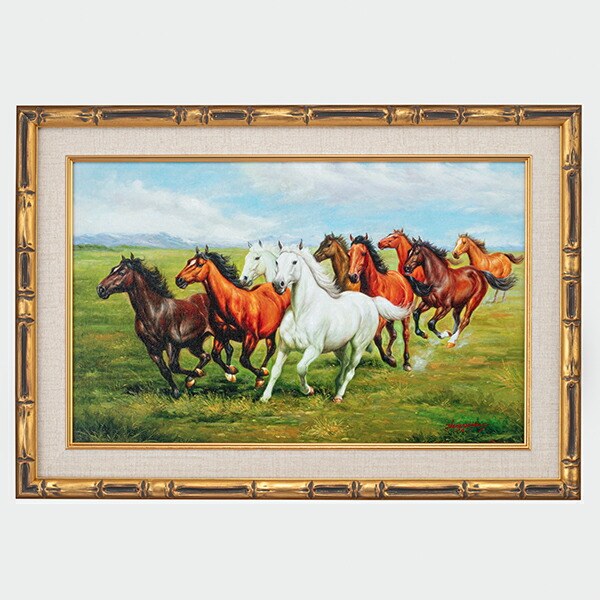 楽天市場】肉筆油彩画 「疾走する九頭馬」 M10号 : 仏像・掛軸の三宝堂