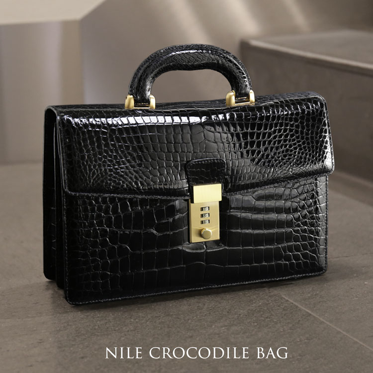 楽天市場】クロコダイル メンズ ビジネスバッグ かぶせ ダイヤルロック