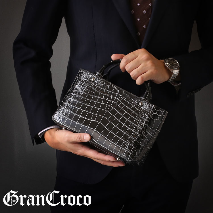 楽天市場】クロコダイル ミニトートバッグ メンズ 日本製 本革