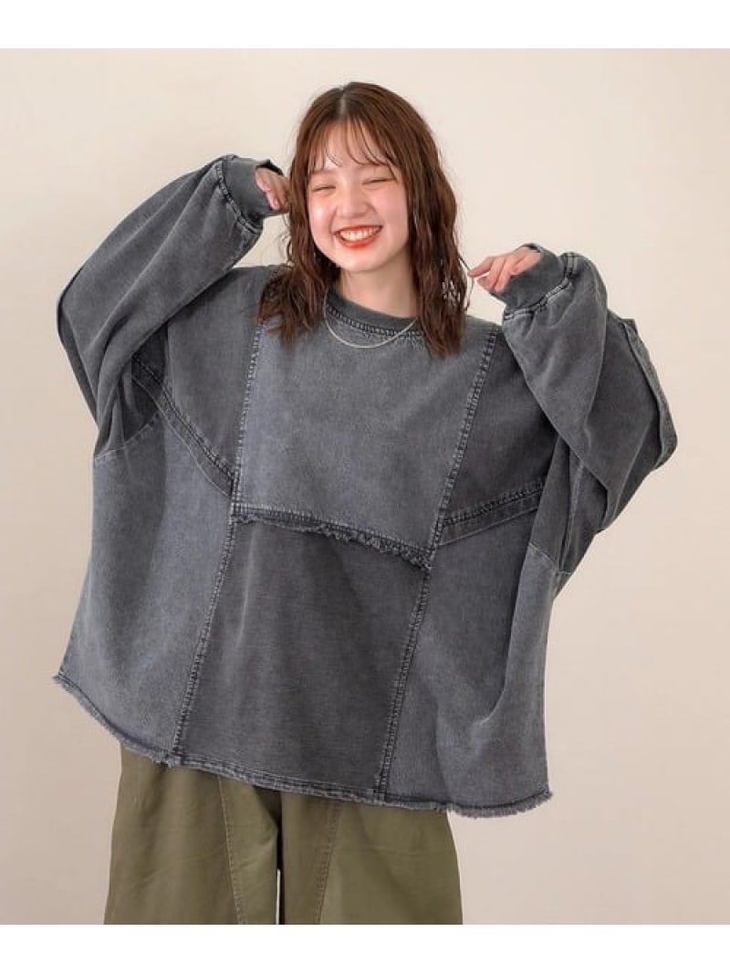 楽天市場】mililopiulu/ミリロピュール ケミカルデニム裏毛ドルマン