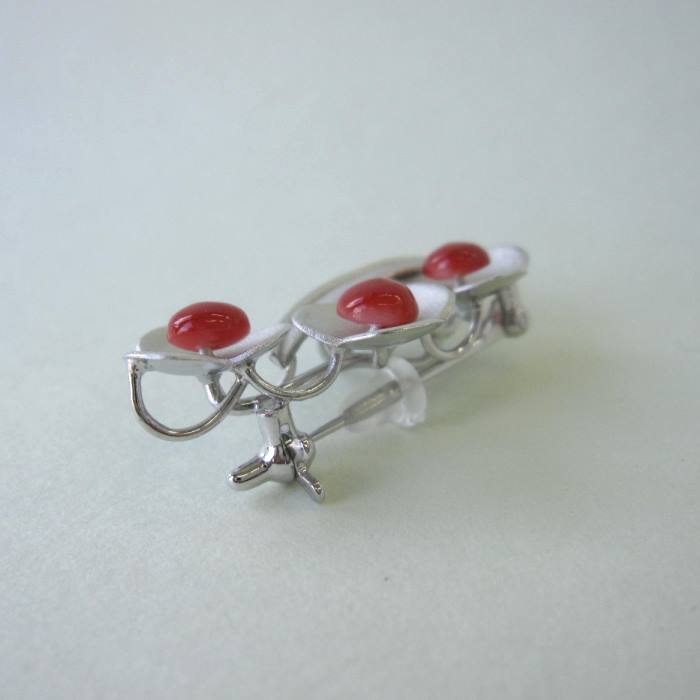 楽天市場】日本 高知産血赤珊瑚 ブローチ ペンダント兼用 SILVER 花