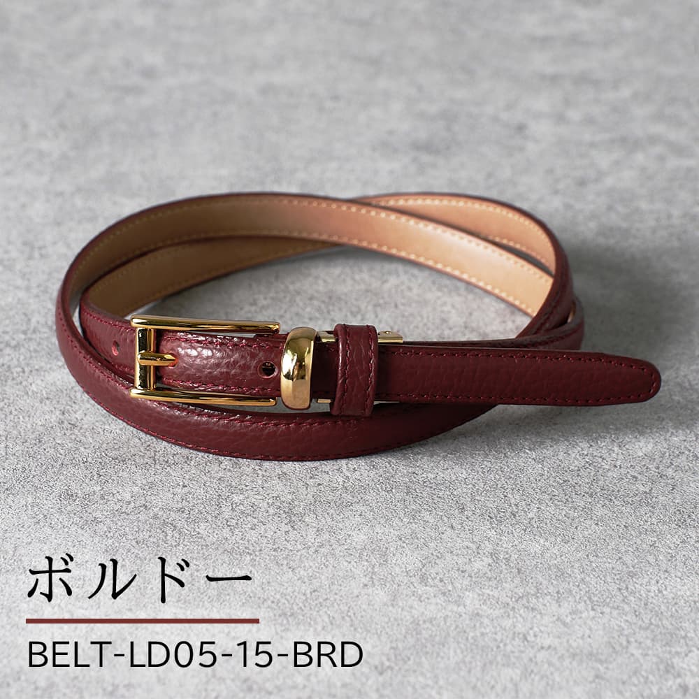 楽天市場】[ゴールドバックル] ボルドー ベルト レディース 本革 日本