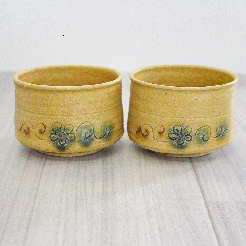 楽天市場】【アウトレット】作家物 手づくり陶器 黄瀬戸織部 抹茶碗 B