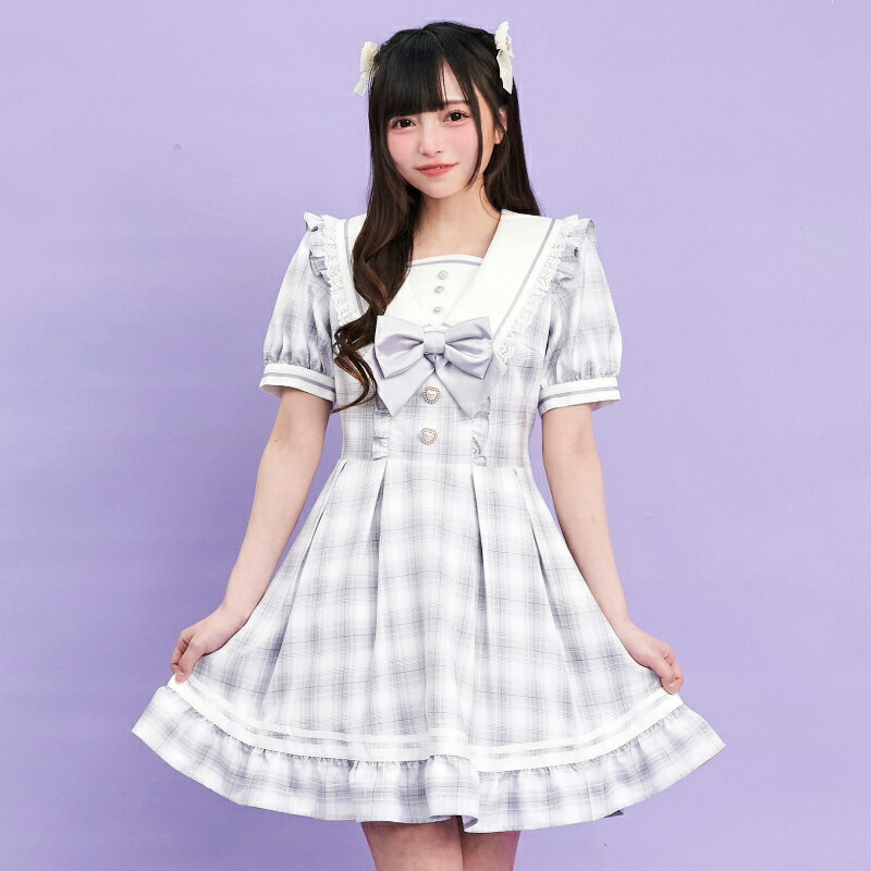 楽天市場】☆ビッグカラーセーラー風ワンピース7/9 10:00 再マーク