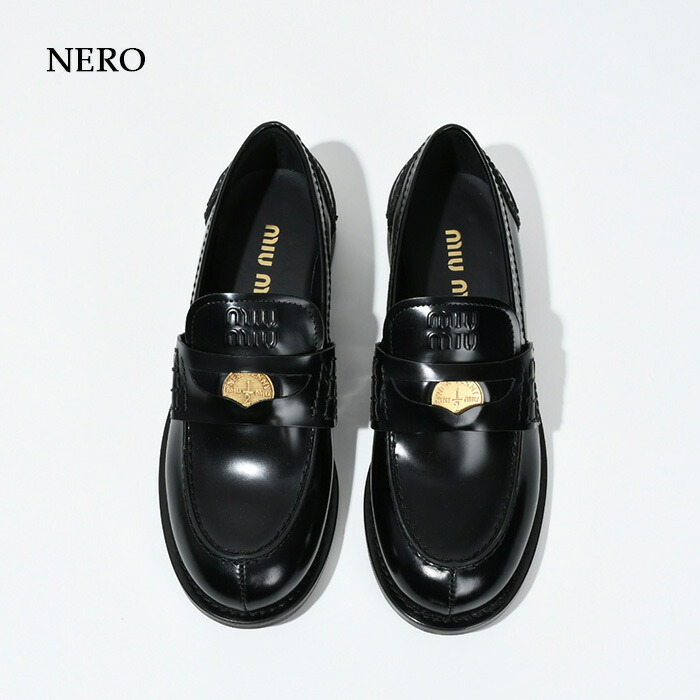 楽天市場】MIU MIU ミュウミュウ ローファー ブラッシュドレザー